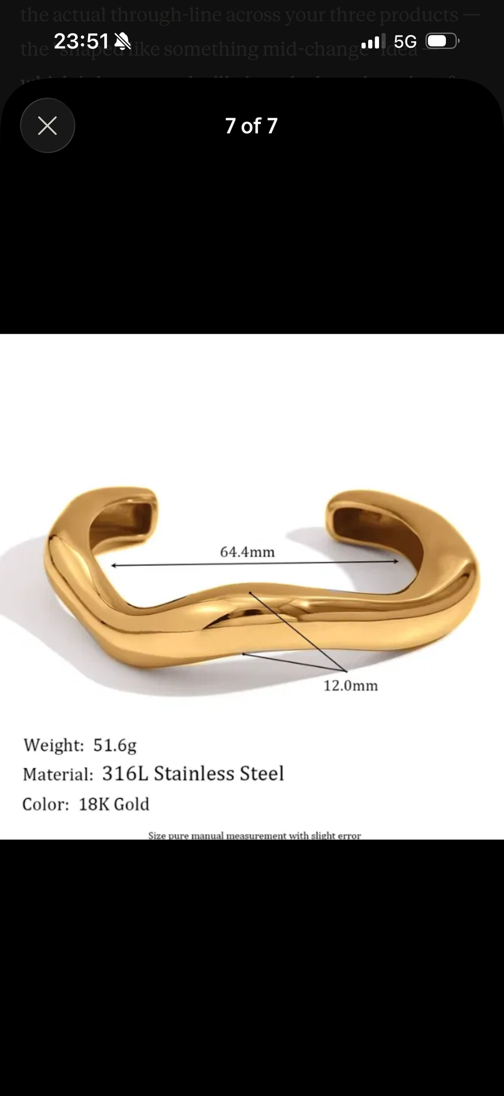 Curled Hook Cuff Bracelet