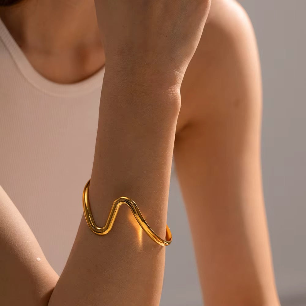 Wire Wave Cuff Bracelet
