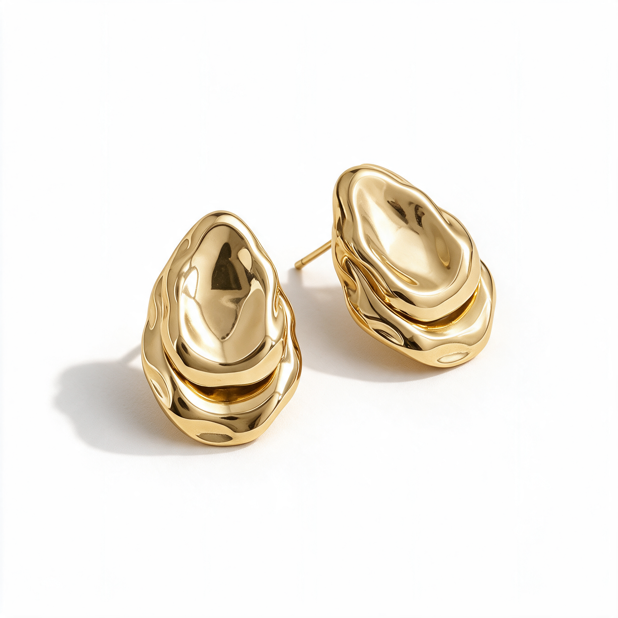 Molten Teardrop Studs