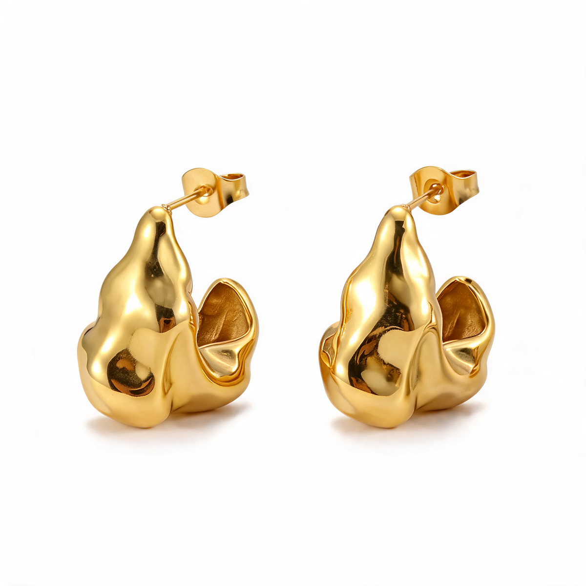 Molten Textured Hoop Earrings
