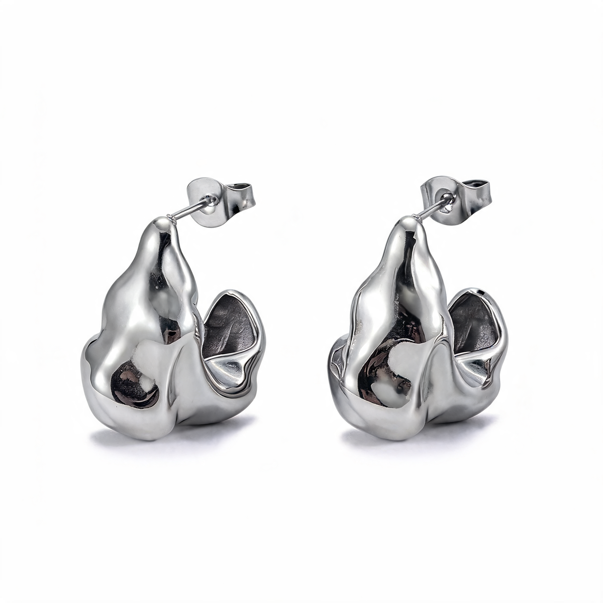 Molten Textured Hoop Earrings
