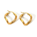 Molten Wave Hoops, gold, product shot