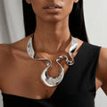 Molten Torque necklace worn on neck
