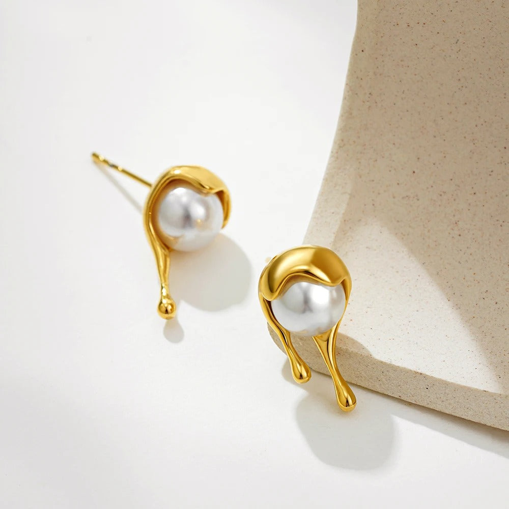 Molten Pearl Earrings