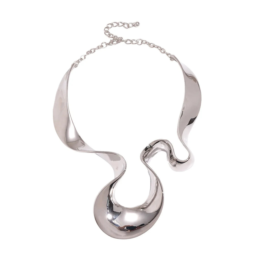 Molten Torque necklace, silver, product shot